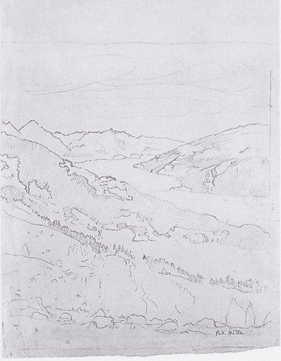 بحيرة ثون من الطريق إلى Schynigen Platte بواسطة فرديناند هودلر